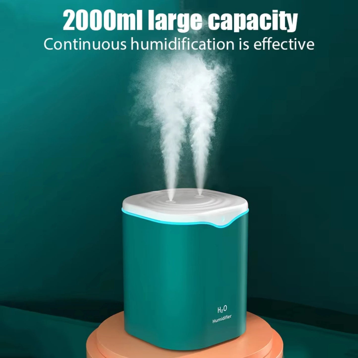 2000ML USB Air Humidifier Double Spray Port Essential Oil Aromatherapy Humificador Cool Mist Maker Fogger Purify   Office Smell