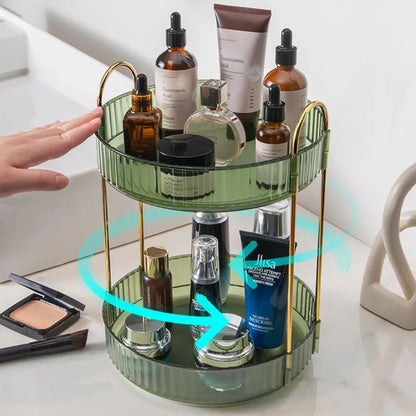 360° Rotating Cosmetics Storage Rack Large-capacity Perfume Skin Care Product Organizer Toilet Dressing Table Storage Shelf