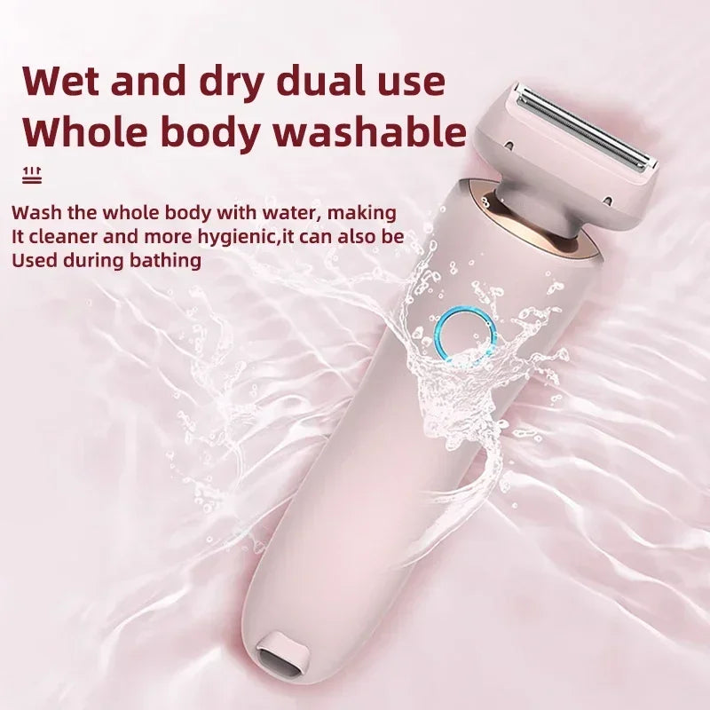 Women's Shaver Multifunctional Epilation Waterproof Body Hair Rechargeable 2 in 1 Pubic Hair Leg Hair Body Hair Trimmer