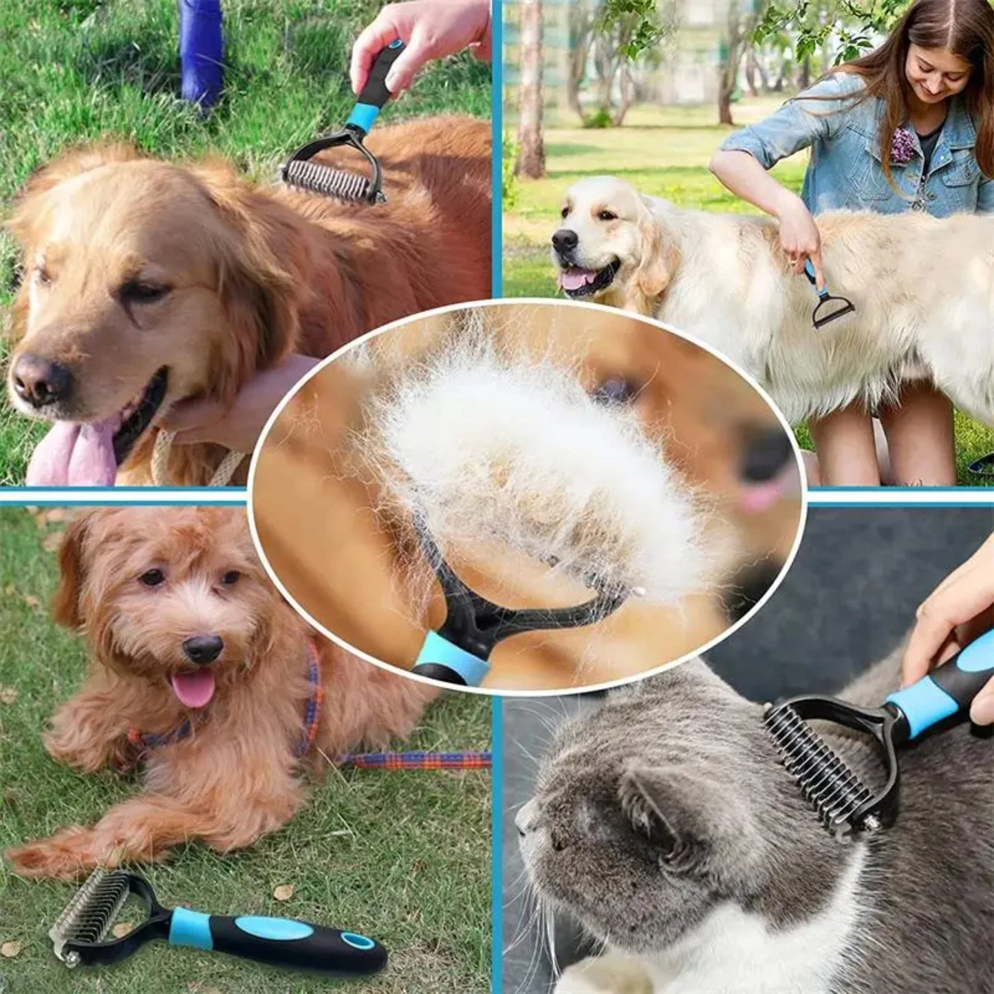 Pet Dog Hair Remover Dog Brush Stainless Steel Cat Comb Grooming and Care Hair Brush  Long Hair Curly Pets Dogs Accessories Cats