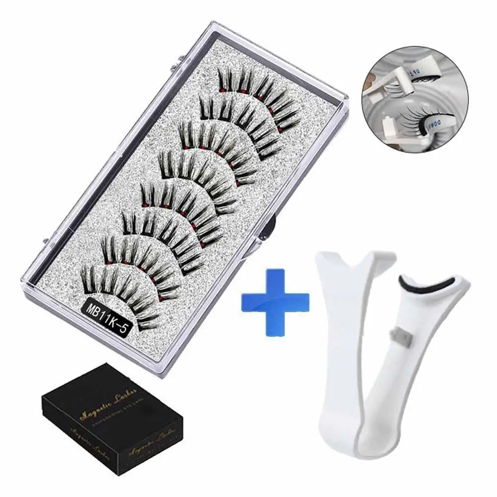 3D Natural Magnetic Eyelashes,With 5 Magnetic Lashes Shipping Box Eyelashes Handmade False Gift Reusable Support Drop Magne T6N2