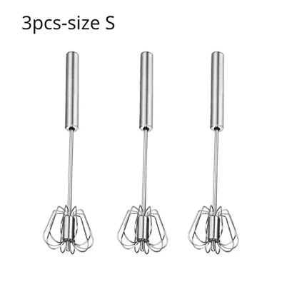 Semi Automatic Mixer Whisk Egg Beater Stainless Steel Manual Hand Mixer Self-Turning Cream Utensils Kitchen Mixer Egg Tools