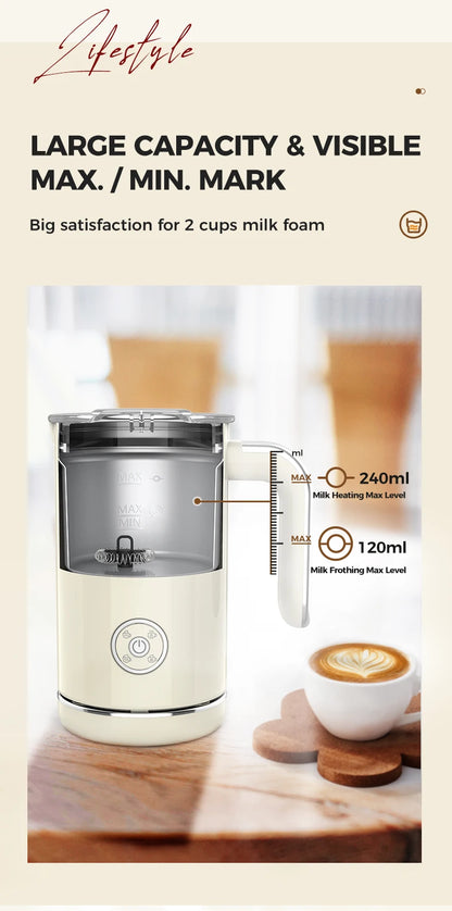 Cafelffe Electric Milk Frother Frothing Foamer Chocolate Mixer Cold/Hot Cappuccino Fully Automatic Milk Warmer home appliance