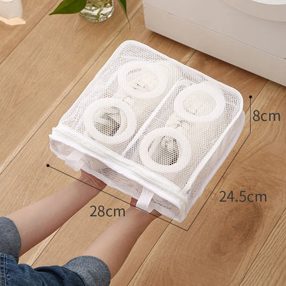 3pcs/set Mesh Laundry bag Washing Machine Shoes Bag Travel Storage bags Portable Anti-deformation Protective Clothes organizer