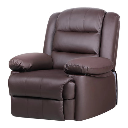 Recliner Armchair Padded Seat Single Sofa Lounge Seating Adjustable Reclining PU Couch Chair for Living Room Bedroom Home Theate