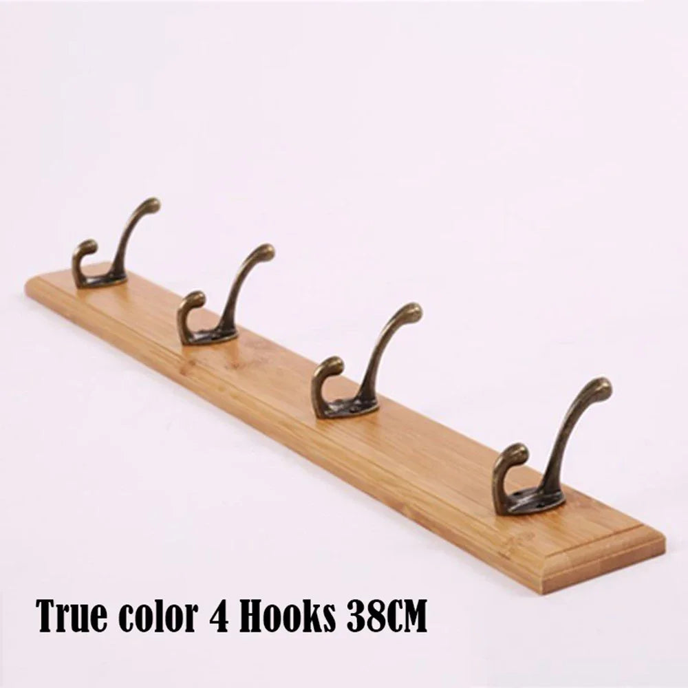 Wall Mounted Solid Wood Coat Rack with Hooks Hats Clothes Hanger Closet Organizer Perchero Furniture for Hallway Entrance Decor