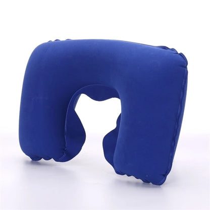 Portable U Shape Inflatable Travel Pillow Adjustable Travel Inflatable Neck Pillow Air Cushion for Airplanes Traveling JAF059