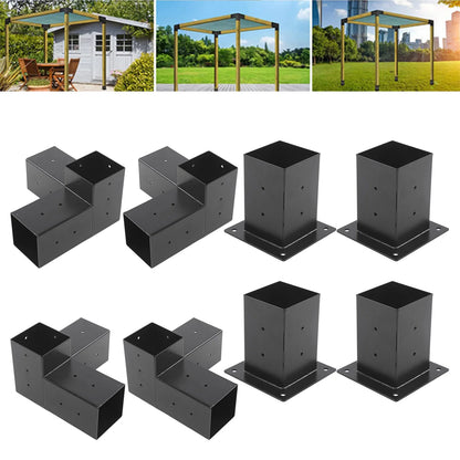 Corner Extension Bracket Pergola Post Bracket Pergola Bracket Steel  Elevated Wood Stand Hardware Kit for Outdoor Woodworking