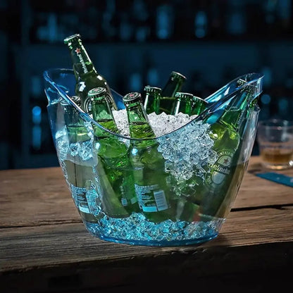 4/8/12L Transparent Ice Bucket Acrylic Large Capacity Wine Chilling Bucket Anti-fall Champagne Bottles Ice Cooler Club