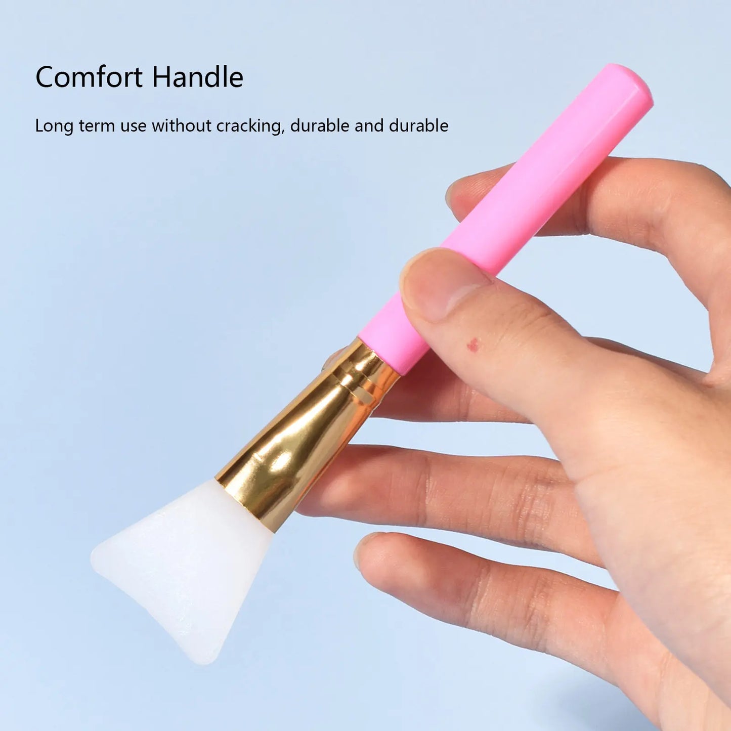 3PCS Portable Silicone Mask Brush Long Handle Fish Tail Silicone Brush Head Gel Repair Cream Applicator Stick Spatula Brush