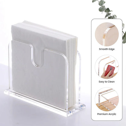 Transparent Acrylic Napkin Holder Vertical Napkin Holder Paper Dispenser Tissue Box Organizer Hotel Restaurant Table Decor