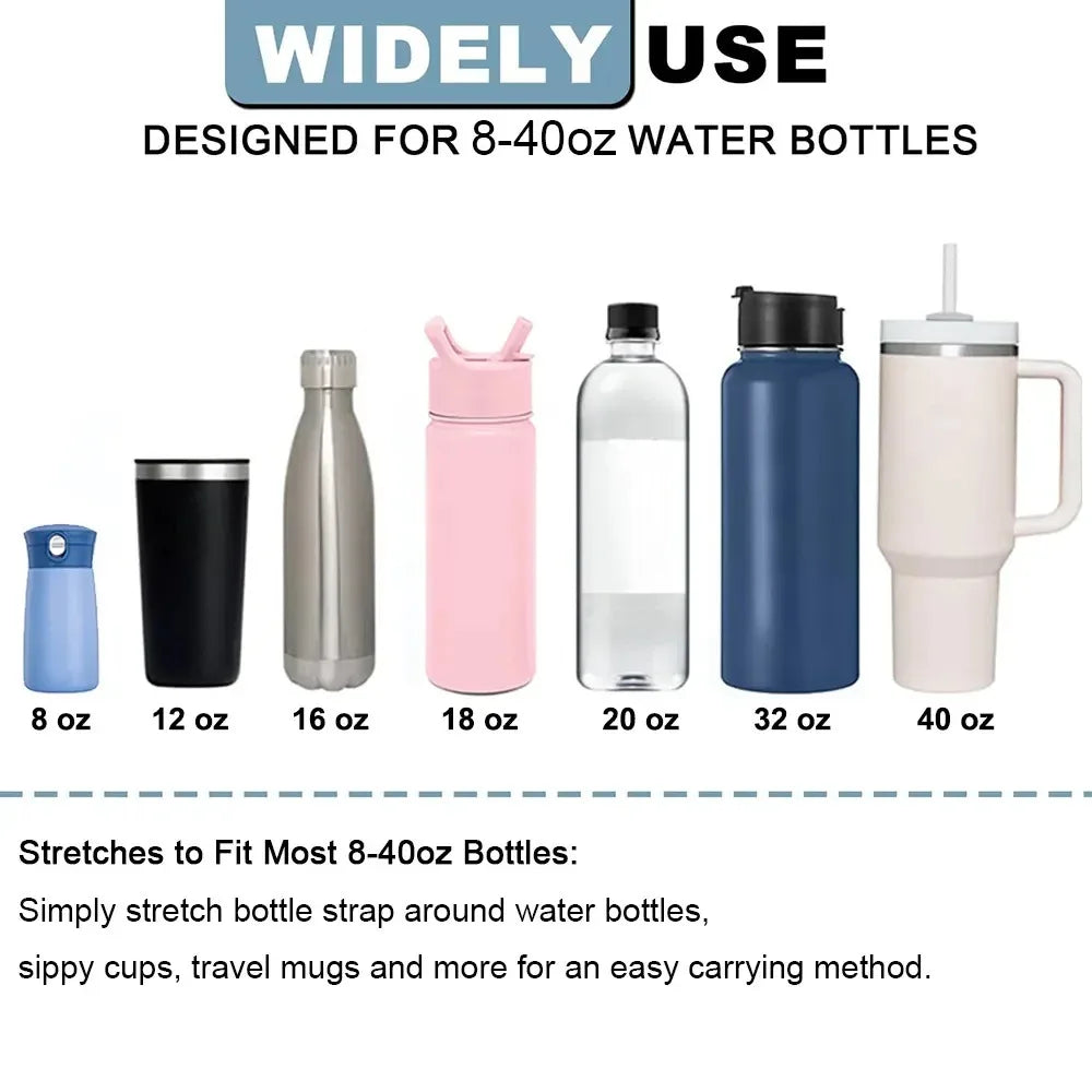 Water Bottle Handle Silicone Portable Bottle Carrying Strap Universal Drink Bottle Carrier Strap for Stanley Cup Accessories