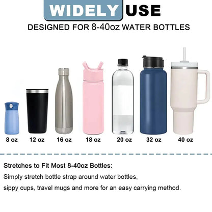 Water Bottle Handle Silicone Portable Bottle Carrying Strap Universal Drink Bottle Carrier Strap for Stanley Cup Accessories