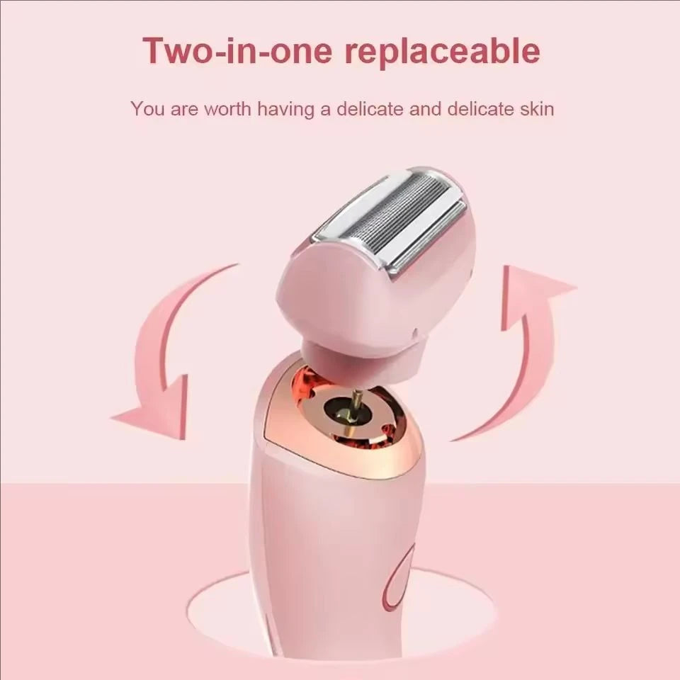 2-in-1 multi-purpose electric hair remover, portable body hair shaver for armpits, legs, bikini area, and private parts hairmer