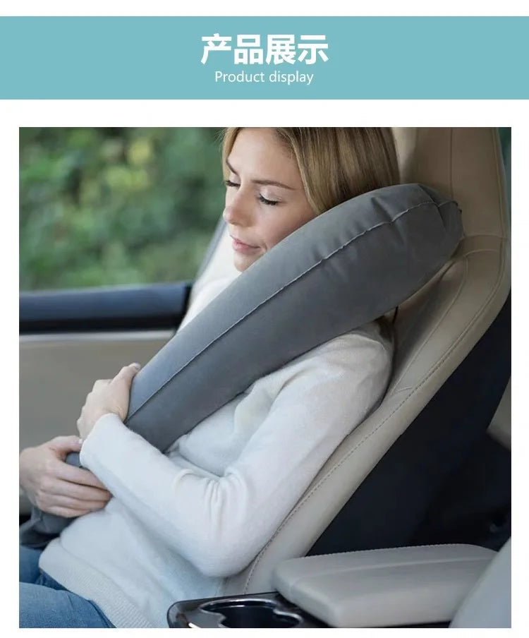 Travel Pillow Sleeping Artifact Sitting in Cars, Planes, High Speed Trains Side Sleeping Neck Pillow Inflatable Pillow