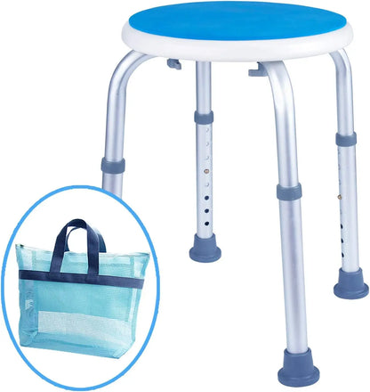 Padded Round Shower Stool Shower Stools for Seniors with Tote Bag Lightweight with Anti-Slip for added Stability up to 280Lbs