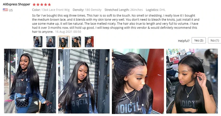 36 38 Inch Straight 13x6 Lace Front Wigs Human Hair 180% Density 13x4 Lace Front Wigs Pre Plucked with Baby Hair For Black Women