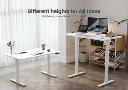 Electric Standing Desk 120x60 cm, Height Adjustable Desk with Cable Management,  with Memory Function