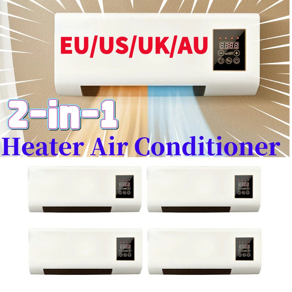 2-in-1 Electric Heater Air Conditioner Smart Constant Temperature Wall Mounted 1800W Air Conditioning Fan With Remote Control