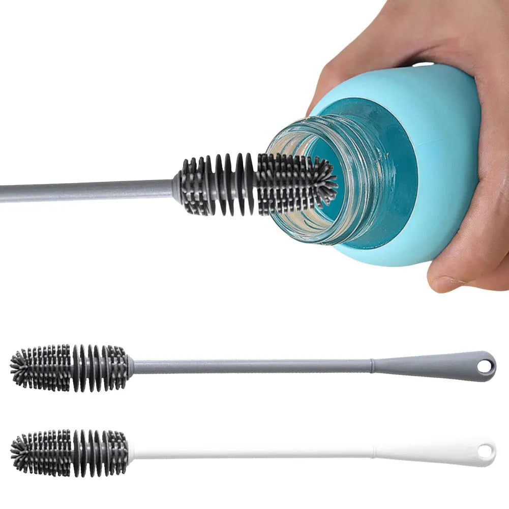 Silicone Bottle Brush Bottle Cleaning Brush Long Handle Glass Cup Cleaner Bottle Brush Cleaner for Small Narrow Neck Containers