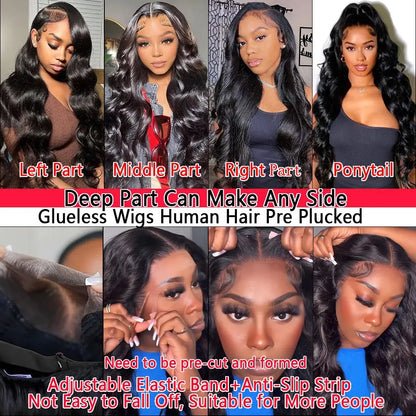 13x4 HD Lace Frontal Body Wave Wigs Human Hair 360 Lace Wig Pre Plucked for Women 13x6 Brazilian Lace Front Wig With Baby Hair