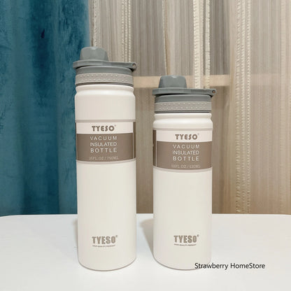 Tyeso 530/750ML Stainless Steel Thermos Bottle Portable Outdoor Sport Water Cup Keeps Cold and Heat High Capacity Thermos Bottle