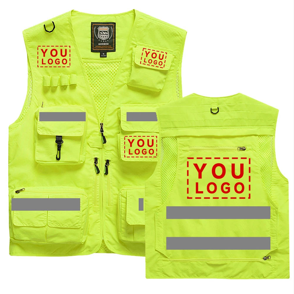 Reflective Vest Emergency Firefighter Volunteer Road Rescue Outdoor Breathable Mesh High Visibility Safety Waistcoat Workwear