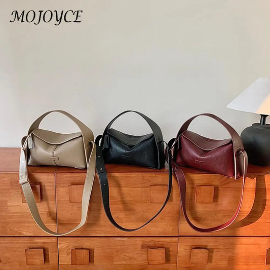 Shoulder Bags for Women PU Leather Horizontal Niche Crossbody Bag Solid Color Fashion Trend Shoulder Bags Commuting Handbag