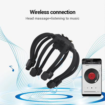 Wireless Electric Head Massager With Music Function Vibrator Scalp Head Scratcher Pain Relieve Sleeping Head Fatigue Relaxation