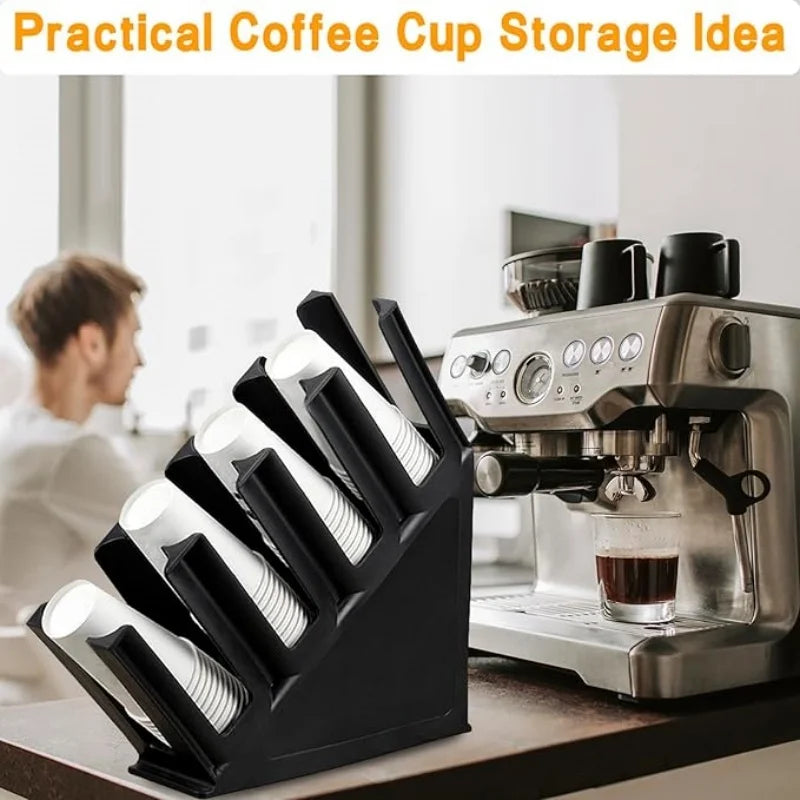 1pc Coffee Shop Disposable Cup Holder Cup Storage Rack Multi Functional Paper Cup Holder Picker Straw Bar Counter Cup Holder