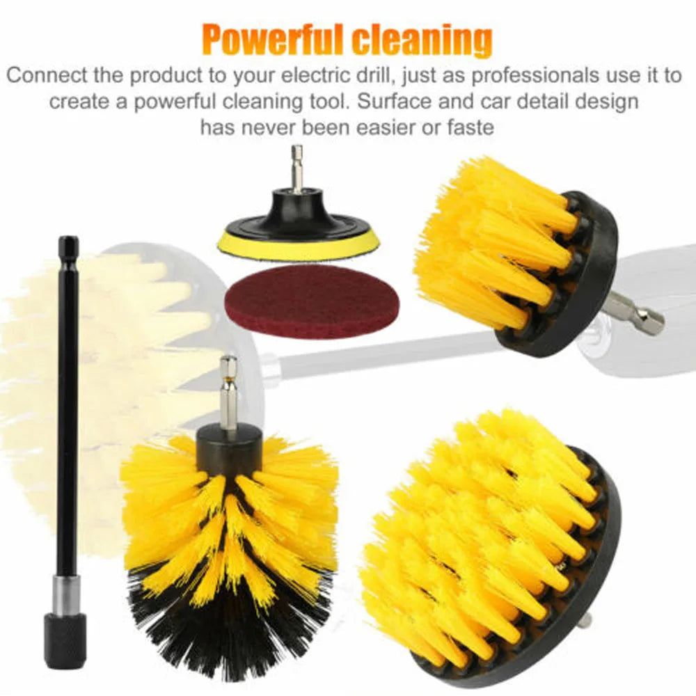 13 pcs Drill Brush Set Car Detailing Tile Carpet Cleaning Power Scrubber Attachment for Bathroom Kitchen Auto Cleaing Supplies