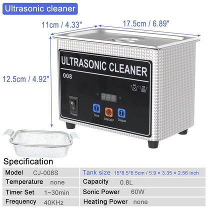 35w 60w Ultrasonic Cleaner Cleaning Jewelry Eyeglasses Dental Dentures Tooth Retainer Glasses Cleaner 110v 220v Ultrasonic Bath