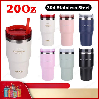 20Oz Insulated Water Cup With Straw 304 Stainless Steel Travel Mug 591ML Tumbler Thermos Water Bottle For Business Trip Sports