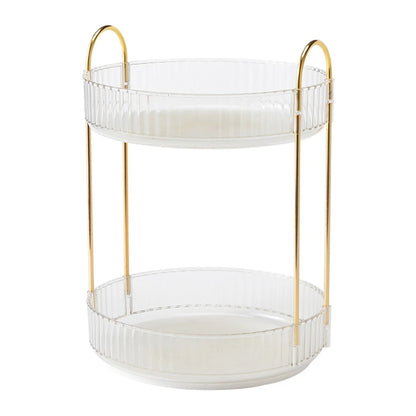 360 Degree Rotating Makeup Organizer Light Luxury Skincare Holder Rack Versatile Space-Saving for Dressing Table Washing Table