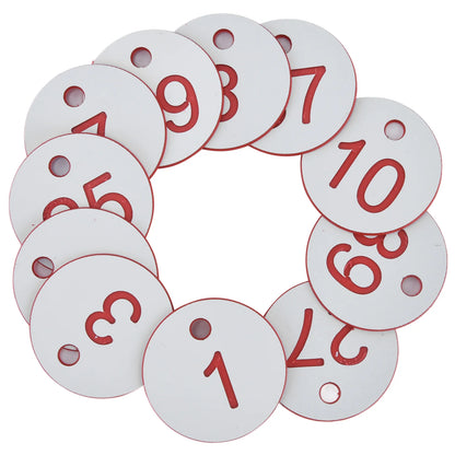 1-100 Beehive Tag Numbered Sign Labels White Red ABS Round with Hole Livestock Beekeeping Supplies