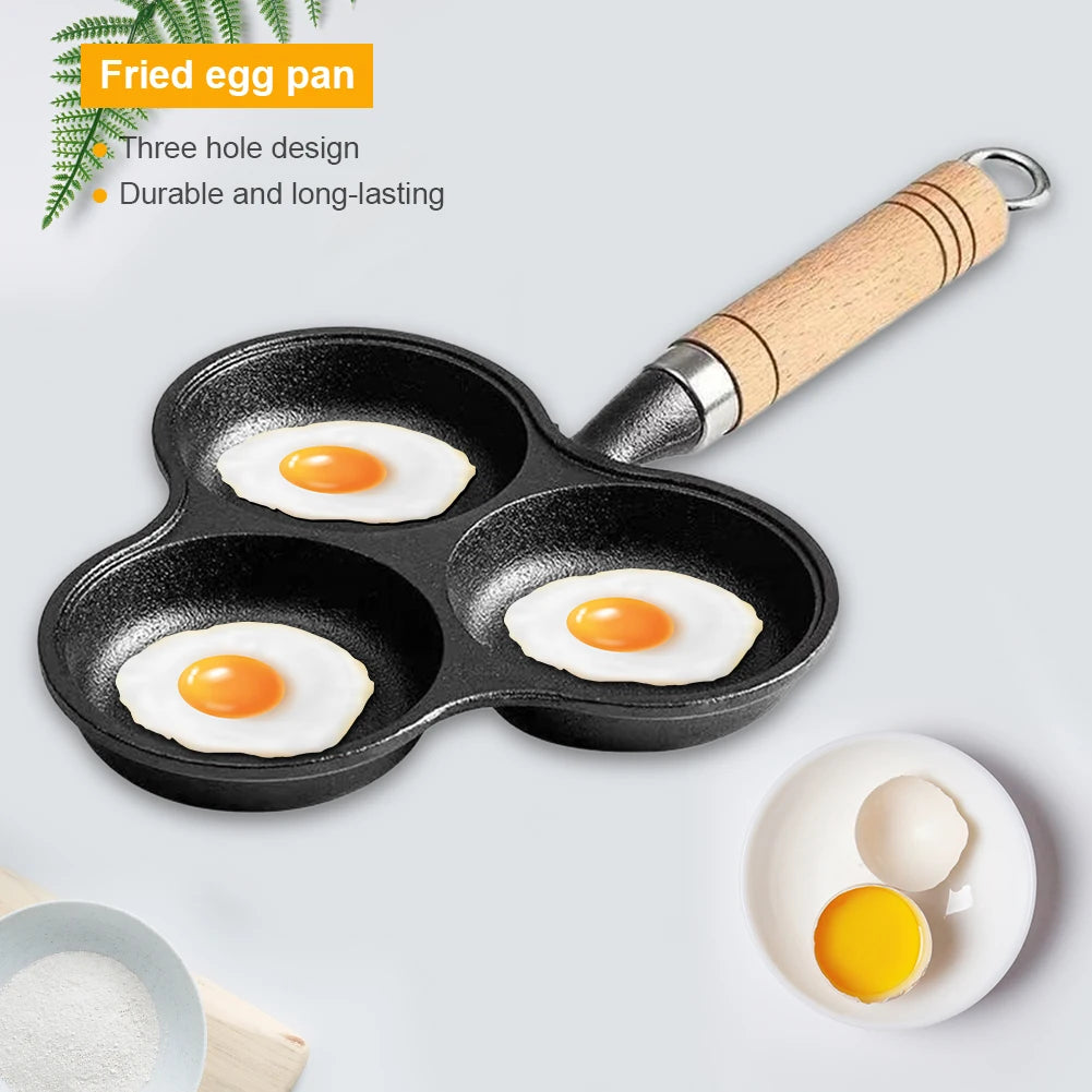 3-Cup Cast Iron Egg Frying Pan Non Stick Pancake Pan with Handle Crepe Pan Fried Egg Pan for Breakfast Fried Egg Pancakes Steaks