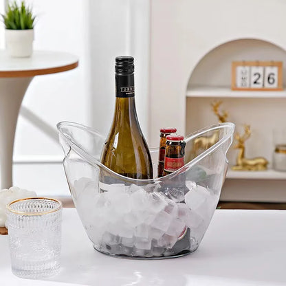 Transparent Ice Cube Storage Bucket Beer Wine Bucket Bar Ice Bucket Container Champagne Can Wine Bucket Champagne Beer Chiller