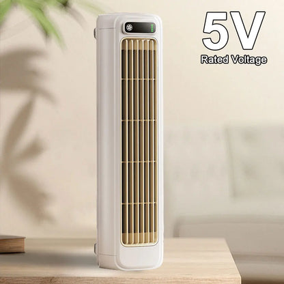 Portable Tower Fan 3 Speeds Cooling Fan Quiet Personal Fan Rechargeable Desktop Fan for Bedroom Living Room Office