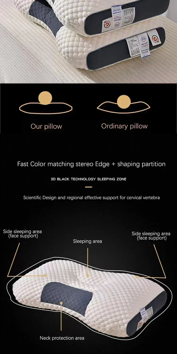 2024 NEWHoneycomb massage pillow pillow to protect cervical vertebra to help sleep home pillow core antibacterial and anti-mite