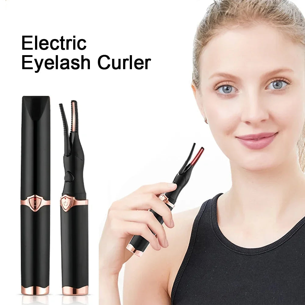 Electric Heated Eyelash Curler USB Rechargeable Eyelashes Curler Quick Heating Natural Eyelash Curler Long Lasting Makeup