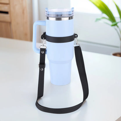 Water Bottle Handle with Adjustable Shoulder Strap Water Bottle Holder Hands Free Water Bottle Carrier for Stanley 30oz/40oz Cup