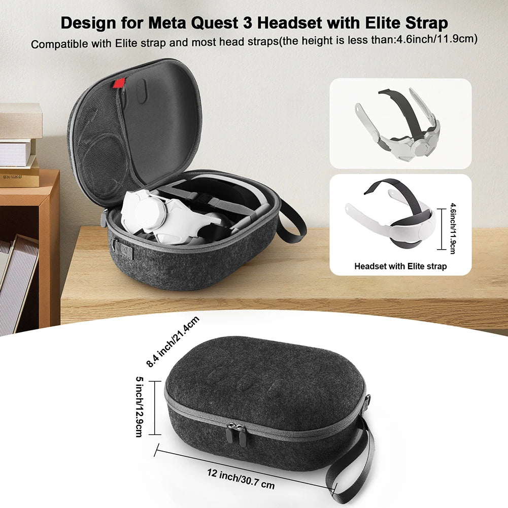 Portable Carrying Case For Meta Quest 3 Travel Case VR Larger Capacity Storage Bag For Quest 3 Protective EVA Bag VR Accessories