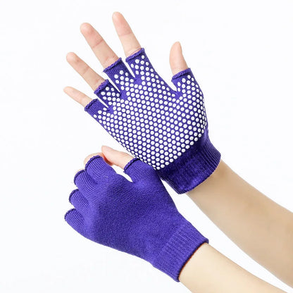 Women Half-finger Warm Anti-slip Yoga Gloves Pilates Gloves Indoor Dance Fitness Training Open-fingered Sport Gloves Yoga Aids