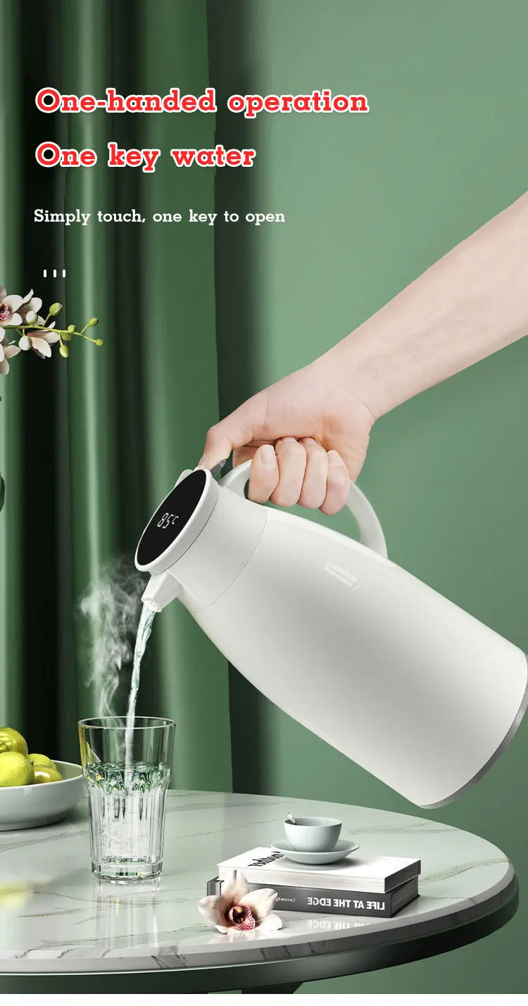 Xiaomi 2L Coffee Thermos Household Digital Display Glass Liner Vacuum Flasks Large Capacity Water Bottle Kitchen Thermal Kettle