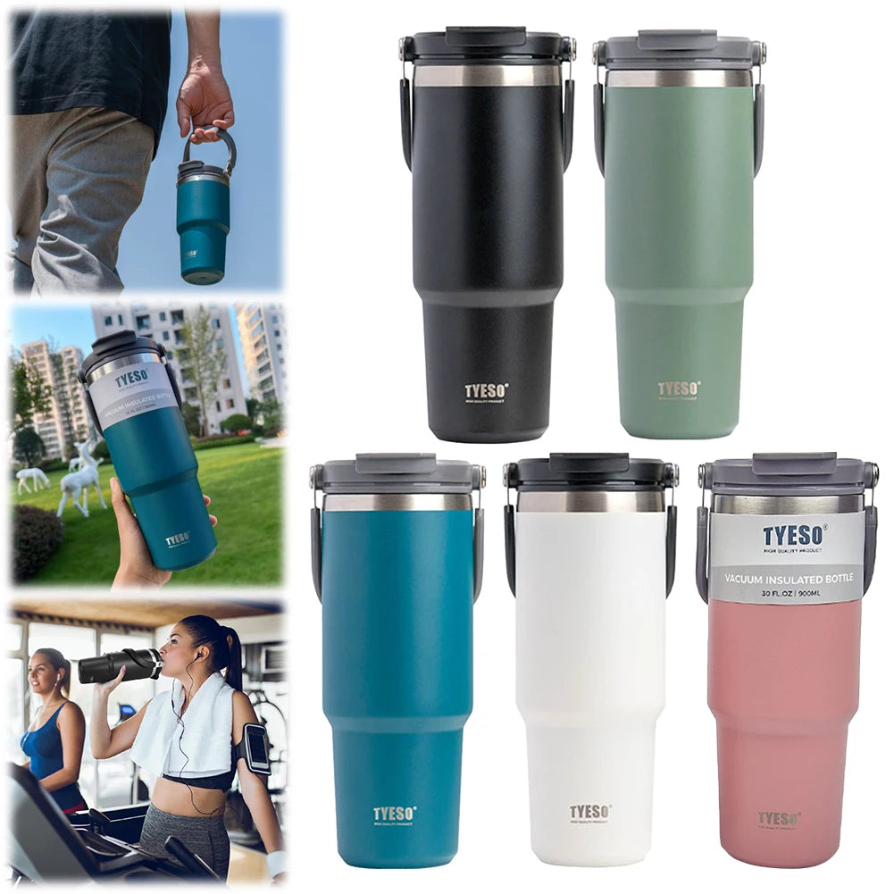 Thermos Bottle Stainless Steel 900ML Portable Ice Cup Double-Layer Insulation Travel Sports Water Bottle Insulated Water Bottle