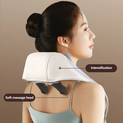 U-Shaped Electric Neck Massager Relaxing Multi-Functionnal Car Home Massage Pillow Rechargeable Shoulder AndNeck Massage Pillow