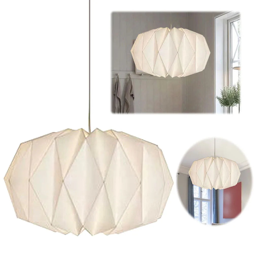 Nordic Creative Paper Origami Lantern Shade Foldable Nordic Paper Lampshade Living Room Chandelier Decor for Living Room Decor