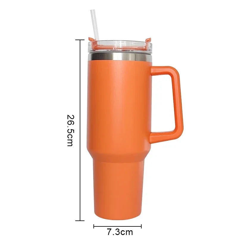 40oz Mug Tumbler With Handle Insulated Stainless Steel Coffee Tumbler With Lids Straw Tumbler Termos Cup for Travel Thermal Mug