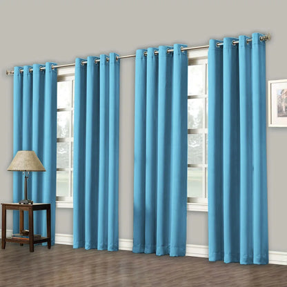 4 Panels Set Grommet Blackout Curtains for Bedroom and Living Room - Thermal Insulated Room Darkening Curtains