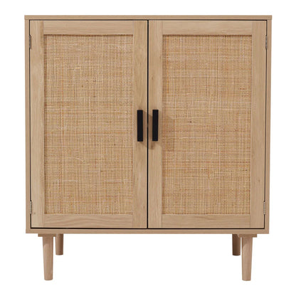 Rattan Sideboard with Double Doors for Living Room Hallway, 80cm W x 40cm D x 88cm H